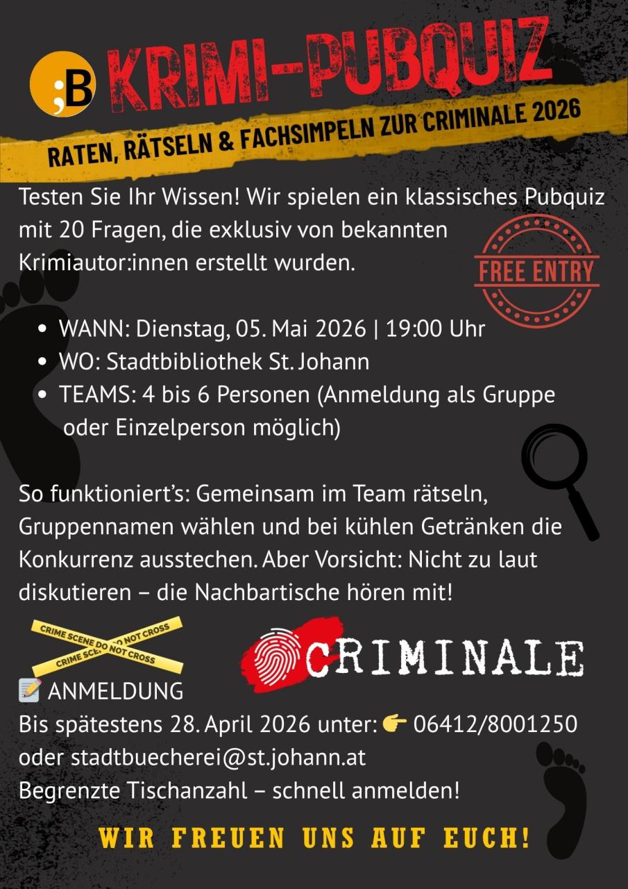 Plakat Krimi Pub Quiz